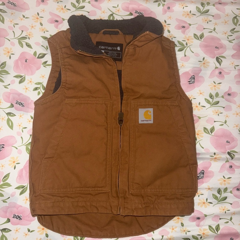 Carhartt Kids Tan Vest with Sherpa Lining